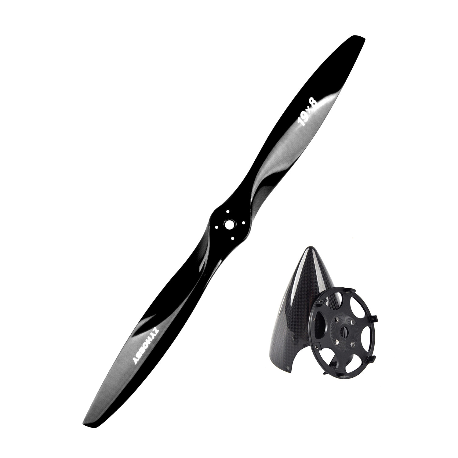 Brushless Motor Thrust Test Stand - ZYHOBBY Kohlefaser-Propeller mit Gebohrtem Spinner 2-Blatt